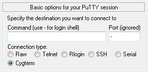 PuTTYcyg Cygterm radio-button