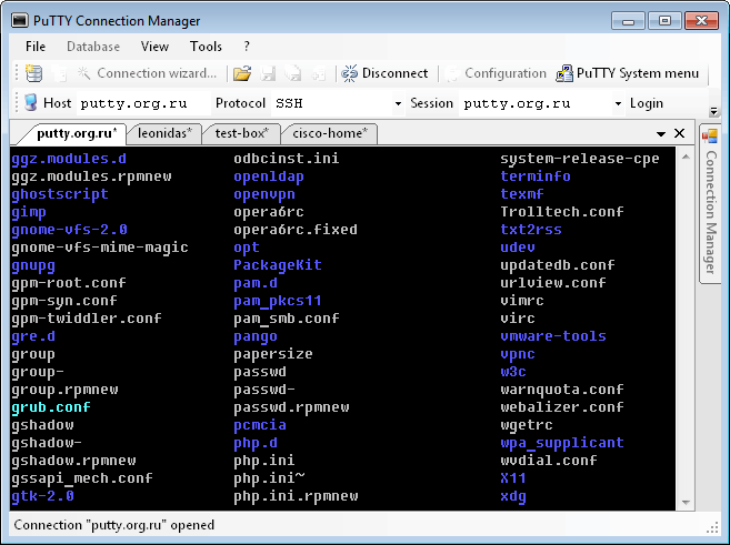 PuTTY Connection Manager - Multiple Tab