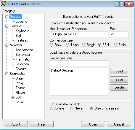 putty ssh auto login