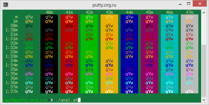 Grass PuTTY Color Scheme