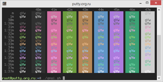 Invisibone PuTTY Color Scheme