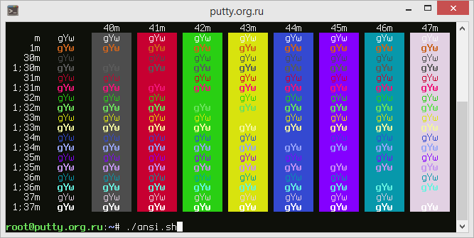 Kibble PuTTY Color Scheme