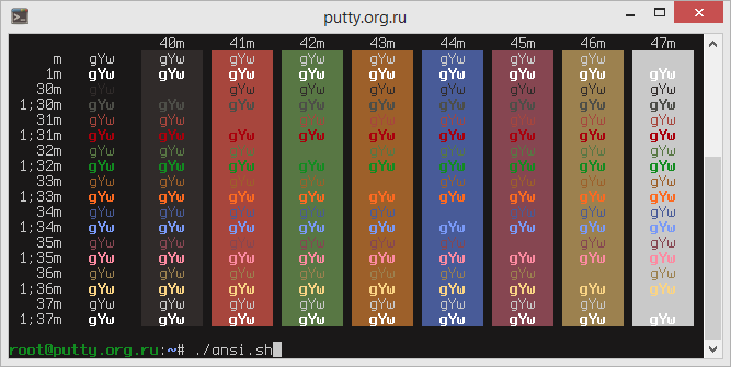Sundried PuTTY Color Scheme