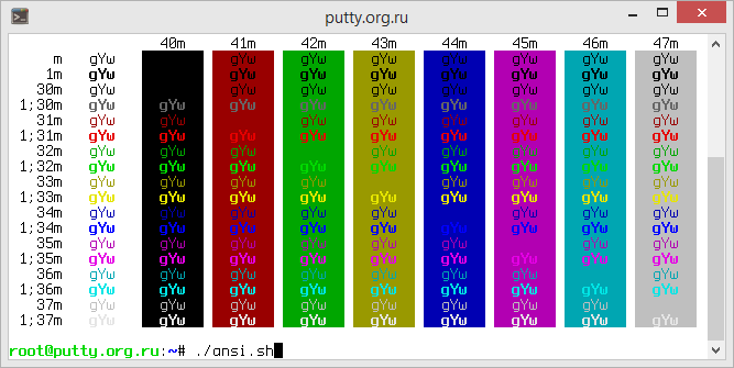 Terminal Basic PuTTY Color Scheme