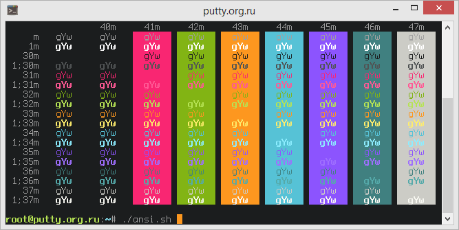 Thayer PuTTY Color Scheme