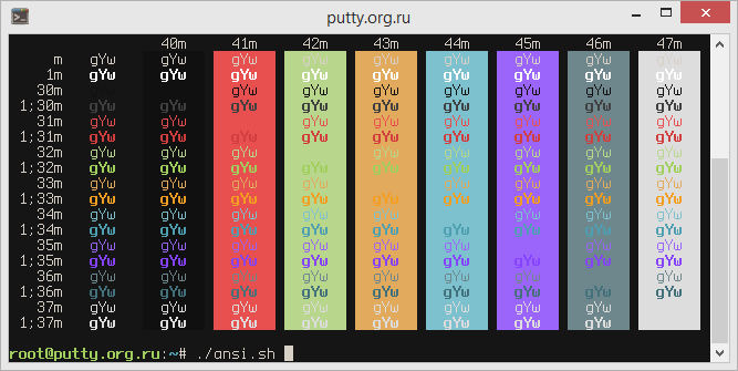 X Dotshare PuTTY Color Scheme
